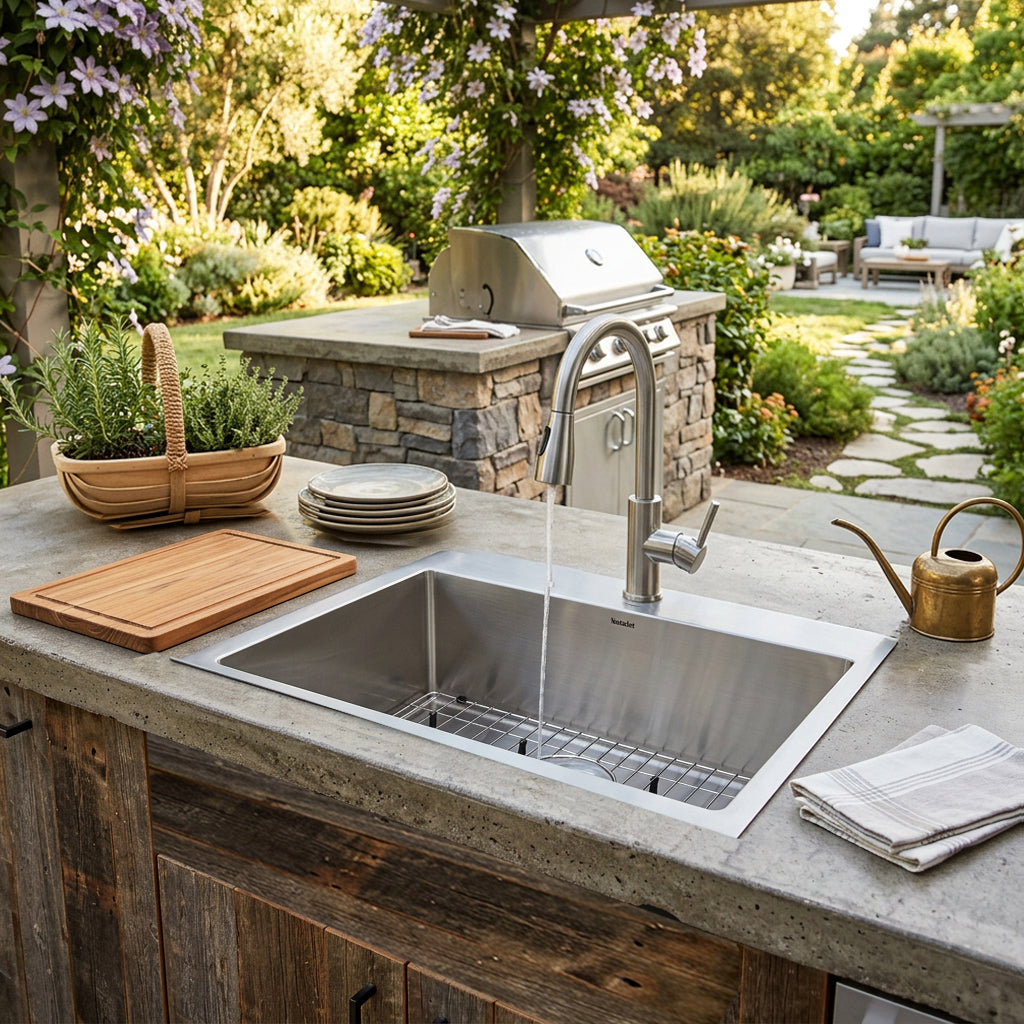 Nantucket AW2522-16 316 stainless outdoor drop-in sink, view 2
