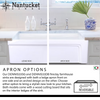 Nantucket 30" Single Bowl Workstation Fireclay Sink with Cuttingboard - Dennis30SG showing reversible ledge and arch sides.