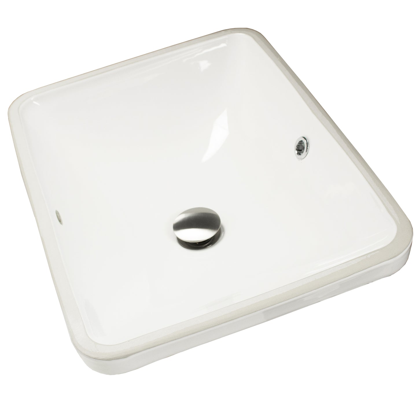 Nantucket UM-19X14-W undermount ceramic bathroom sink, view 4