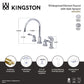 Kingston Brass KS8728DFL Double-Handle Widespread Kitchen Faucet with Plastic Sprayer, Brushed Nickel