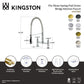 Kingston Brass GS1273BEX Essex Double-Handle Deck-Mount Pre-Rinse Bridge Kitchen Faucet, Antique Brass