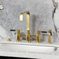 Kingston KS8257DKLBS Kaiser Bridge Kitchen Faucet with Brass Sprayer, Brushed Brass on marble countertop