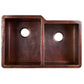 Thompson Hidalgo 31" Hammered Aged Copper 60/40 Double Bowl Kitchen Sink - KDU-6040BC - view 3