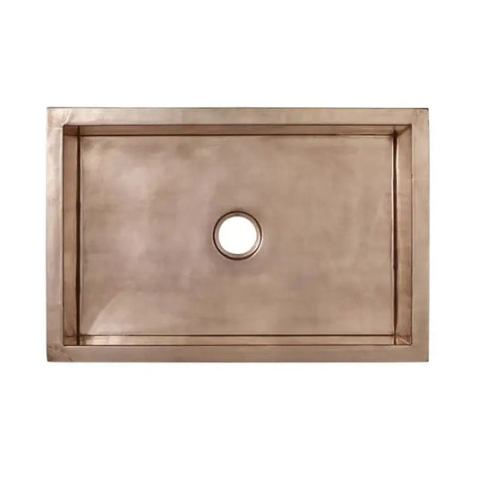 Thompson Kahlo 33" Handcrafted Copper Farmhouse Kitchen Sink - 2KS-T, polished copper, tiered design, luxurious kitchen focal point.