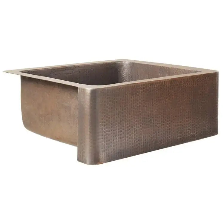 Thompson Quiroga 25" Antique Copper Undermount Sink - KSA-2522AH with seamless construction and farmhouse apron design.