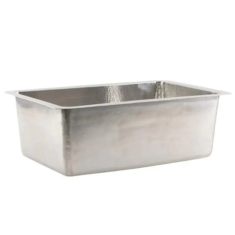 Thompson Villa 30" Hammered Stainless Steel Single Bowl Kitchen Sink - KSU-3020HSS showcase with seamless design.