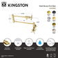 Kingston Brass KS4103BEX Essex Wall Mount Pot Filler Faucet, Antique Brass with dual swing arms for extendable reach.