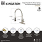 Gourmetier GSY8888DKL Kaiser Single-Handle Deck-Mount Pre-Rinse Kitchen Faucet, Brushed Nickel/Black Stainless Steel