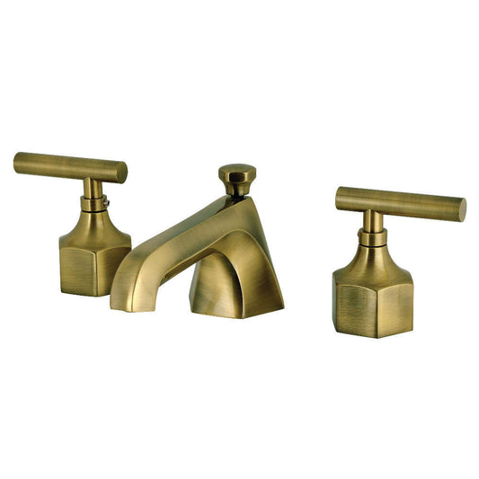 Kingston Brass KZ4463CML Navei Widespread Bathroom Faucet with Brass Pop-Up, Antique Brass