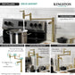 Kingston Brass KS870DLAC Concord Deck Mount Pot Filler Faucet, Antique Copper in kitchen with water pouring into pot