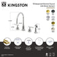 Kingston Brass KS8723CMLBS Manhattan Double-Handle Widespread Kitchen Faucet with Brass Sprayer, Antique Brass