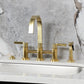 Kingston KS8267CTLBS Continental Bridge Kitchen Faucet with Brass Sprayer, Brushed Brass on marble countertop