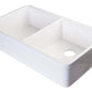 ALFI brand AB512 32" Double Bowl Fireclay Farmhouse Sink