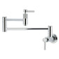 Kingston Brass KS8103KNL Convergent Wall Mount Pot Filler Faucet with Knurled Handle, Antique Brass