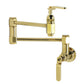 Kingston Brass KS5103KL Whitaker Wall Mount Pot Filler Faucet, Antique Brass with industrial lever handles.