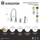 Kingston Brass KS8723DXBS Concord Double-Handle Widespread Kitchen Faucet with Brass Sprayer, Antique Brass