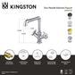 Kingston LS6503CG Fuller Two-Handle Single-Hole Kitchen Faucet, Brushed Brass with industrial-style spout