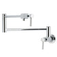 Kingston Brass KS4103KNL Convergent Wall Mount Pot Filler Faucet with Knurled Handle, Antique Brass side view