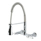 Kingston Brass GS1243BPL Bel-Air Double-Handle Wall-Mount Pre-Rinse Bridge Kitchen Faucet, Antique Brass in polished chrome finish