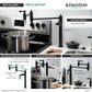 Kingston Brass KS3703AL Restoration Deck Mount Pot Filler Faucet, Antique Brass in kitchen with pot and water.