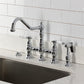 Kingston KS3277BPLBS Bel-Air Bridge Kitchen Faucet with Brass Sprayer, Brushed Brass