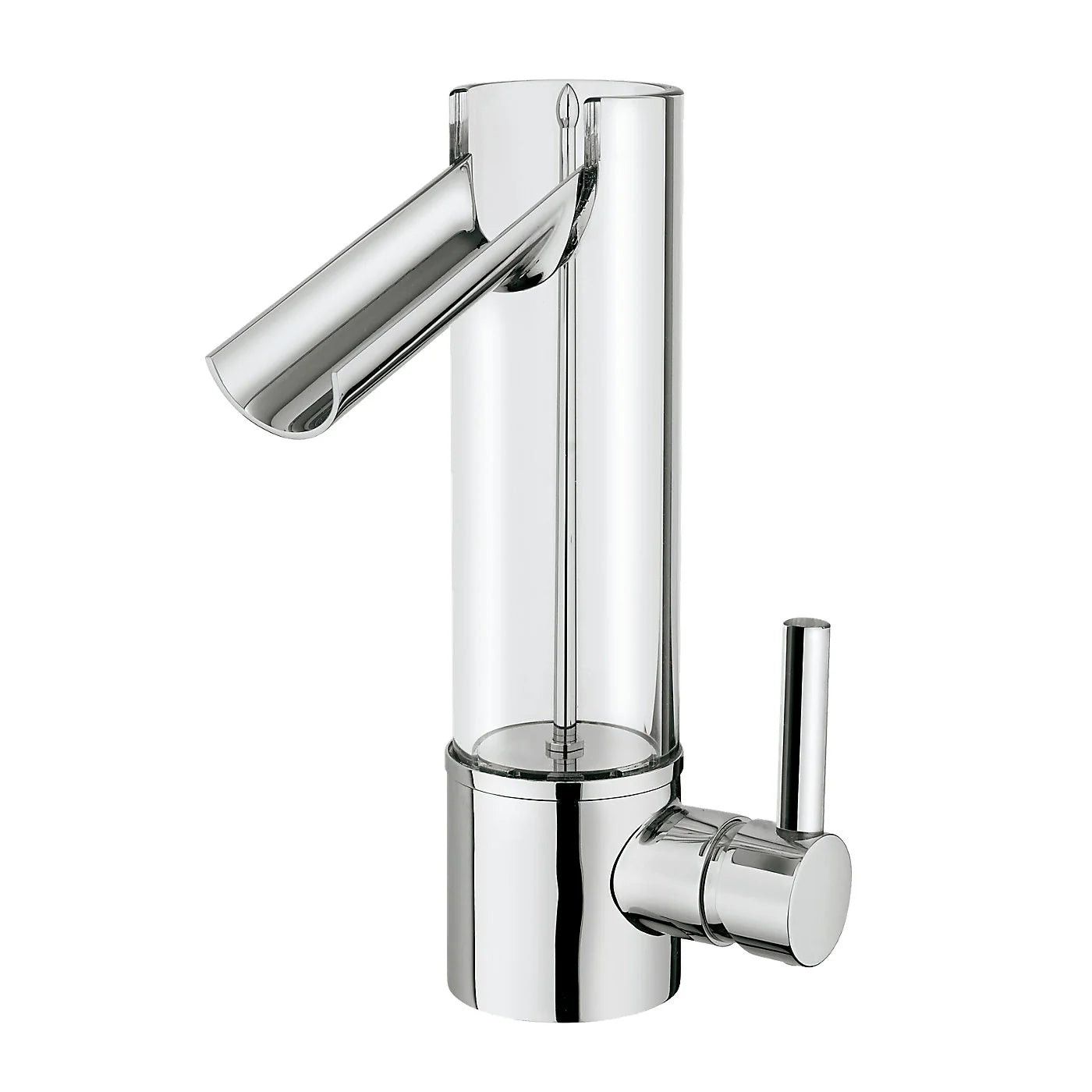 UFFIZI chrome and glass bathroom faucet product detail image with white background