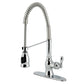 Gourmetier GSY8894ACL American Classic Single-Handle Deck-Mount Pre-Rinse Kitchen Faucet, Black Stainless in polished chrome finish