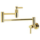 Kingston Brass KS8103KNL Convergent Wall Mount Pot Filler Faucet with Knurled Handle, Antique Brass