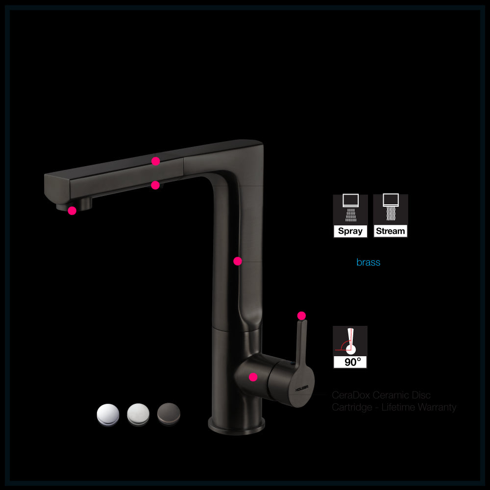 HOUZER ASCEND Oil Rubbed Bronze Single Handle Pull-Out Kitchen Faucet - ASCPO-460-OB