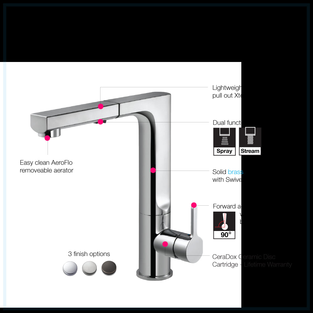 HOUZER ASCEND Oil Rubbed Bronze Single Handle Pull-Out Kitchen Faucet - ASCPO-460-OB