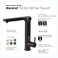 HOUZER ASCEND Matte Black Integrated Single Handle Pull-Up Kitchen Faucet - ASCPU-460-MB