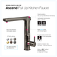 HOUZER ASCEND Matte Black Integrated Single Handle Pull-Up Kitchen Faucet - ASCPU-460-MB