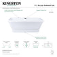 Feature sheet for Aqua Eden acrylic pedestal tub showing overflow and construction details