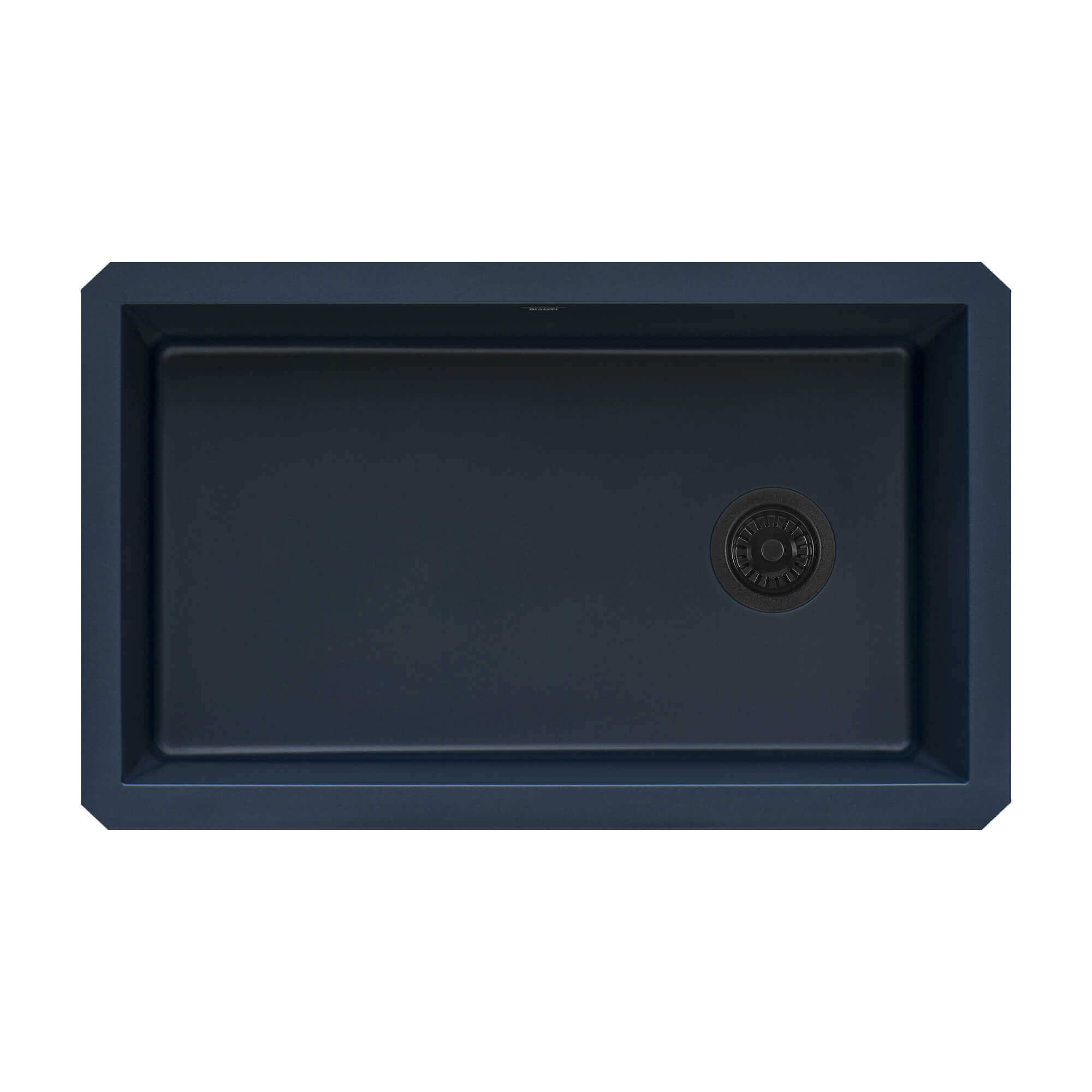 Ruvati 32" epiGranite undermount single bowl kitchen sink in Catalina Blue color, featuring a modern design and standard offset drain.