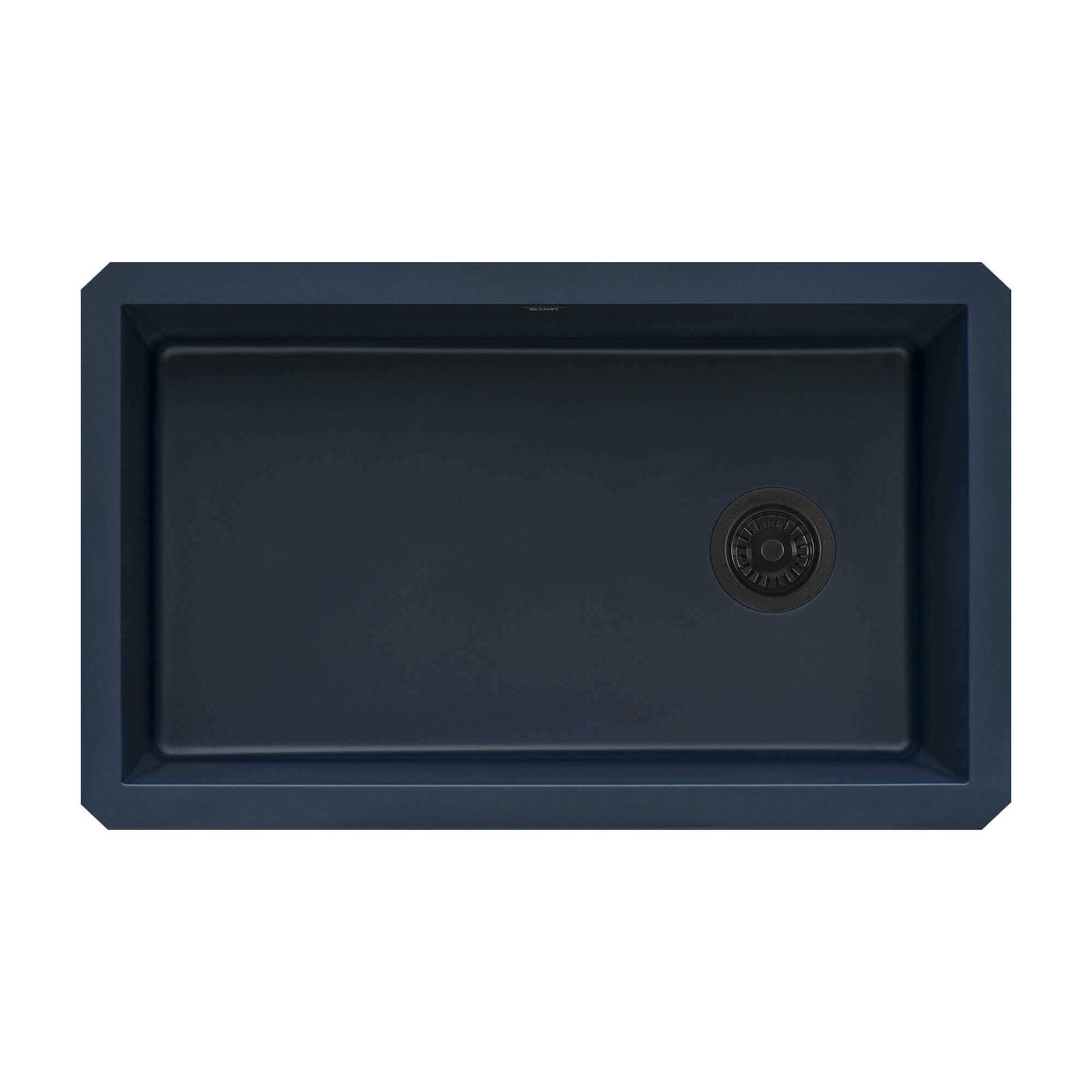 Ruvati 32" epiGranite undermount single bowl kitchen sink in Catalina Blue color, featuring a modern design and standard offset drain.
