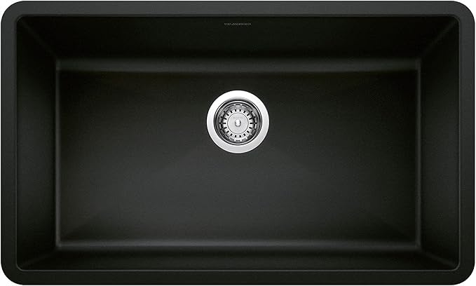 Blanco Silgranit Super Single 32"  kitchen sink in Coal Black - Product variant image