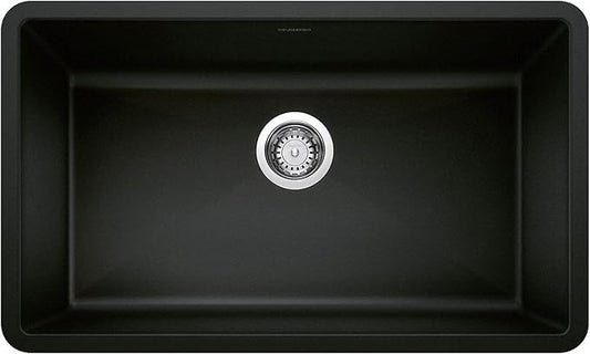 Blanco Silgranit Super Single 32"  kitchen sink in Coal Black - Product variant image