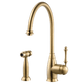 HOUZER CHARLOTTE Antique Copper Solid Brass Single Handle Kitchen Faucet with Sidespray