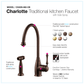 HOUZER CHARLOTTE Antique Copper Solid Brass Single Handle Kitchen Faucet with Sidespray