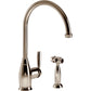 HOUZER CHARLOTTE Antique Copper Solid Brass Single Handle Kitchen Faucet with Sidespray