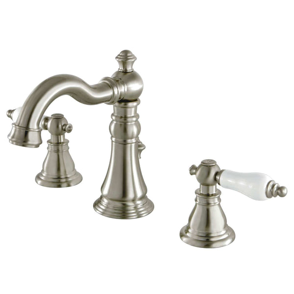KINGSTON Brass Fauceture American Patriot Widespread Bathroom Faucet - Brushed Nickel