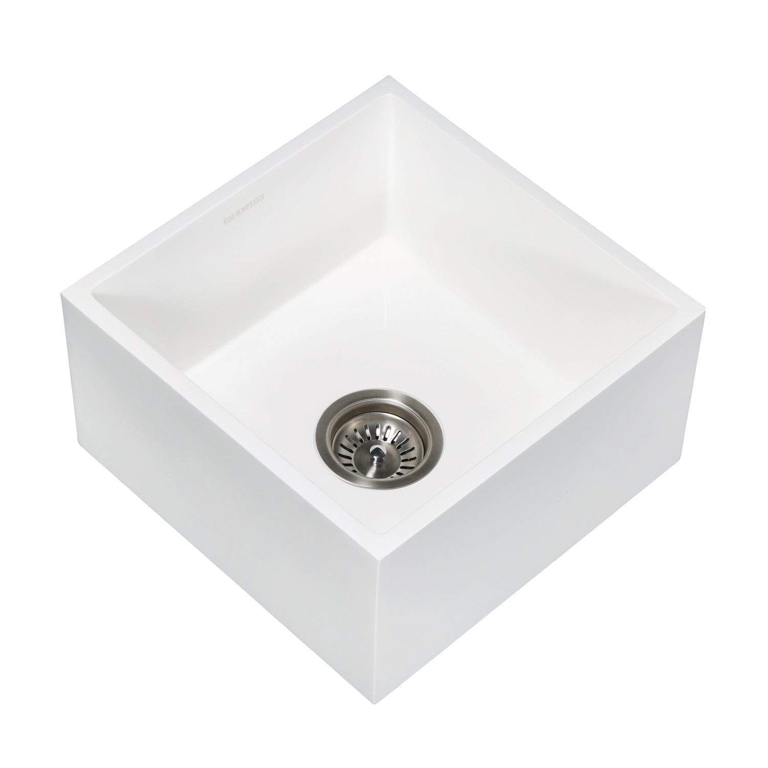 KINGSTON Brass Gourmetier 15" Solid Surface Single Bowl Bar Sink - Matte White