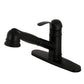 Product image of Kingston Brass GSC7570WEL Single-Handle 1-or-3 Hole Deck Mount Pull-Out Sprayer Kitchen Faucet in Matte Black
