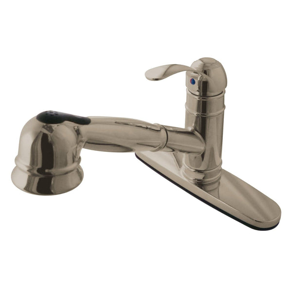 KINGSTON Brass Gourmetier Eden Single-Handle Pull-Out Kitchen Faucet - Brushed Nickel