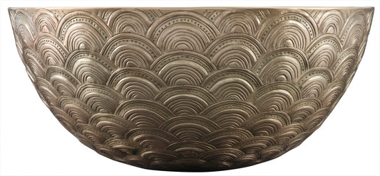 Thompson Guadalupe Art Deco 17" Antique Satin Gold Round Bathroom Sink - BRV-177ASG