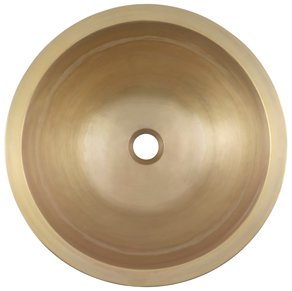 Thompson Guadalupe Art Deco 17" Antique Satin Gold Round Bathroom Sink - BRV-177ASG - view 3