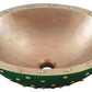 Thompson Altamira Green 17" Antique Satin Gold Oval Bathroom Sink - PBC-1714ASG