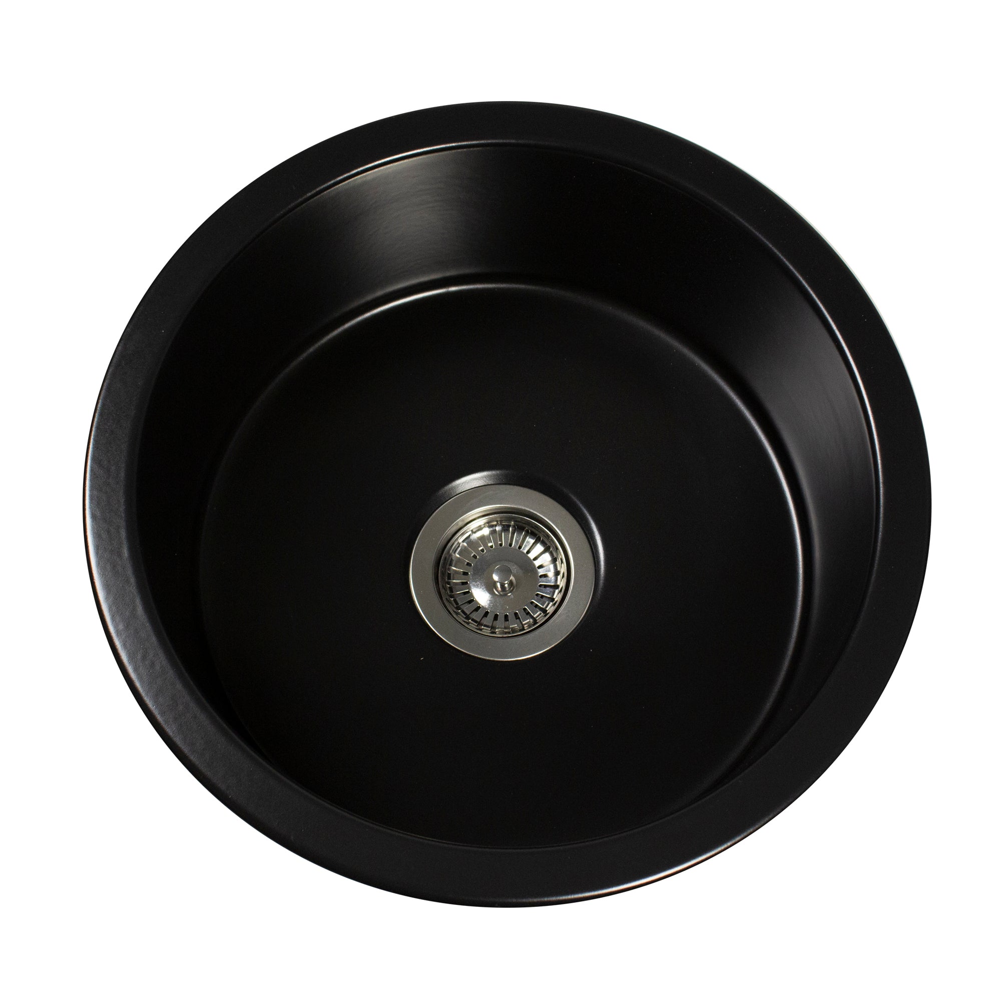 Nantucket Hyannis-18MB 18-inch matte black round fireclay bar-prep sink, view 3