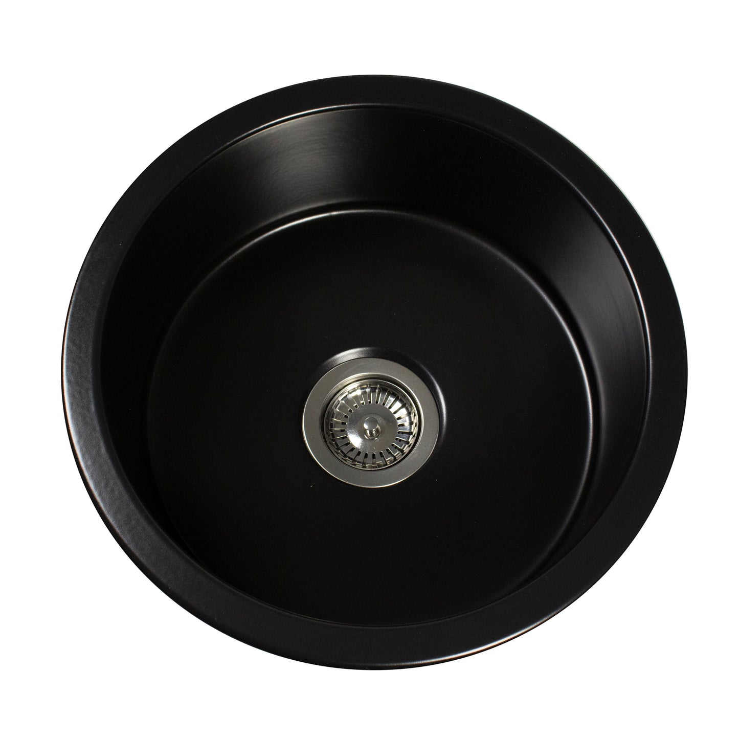Nantucket Hyannis-18MB 18-inch matte black round fireclay bar-prep sink, view 3