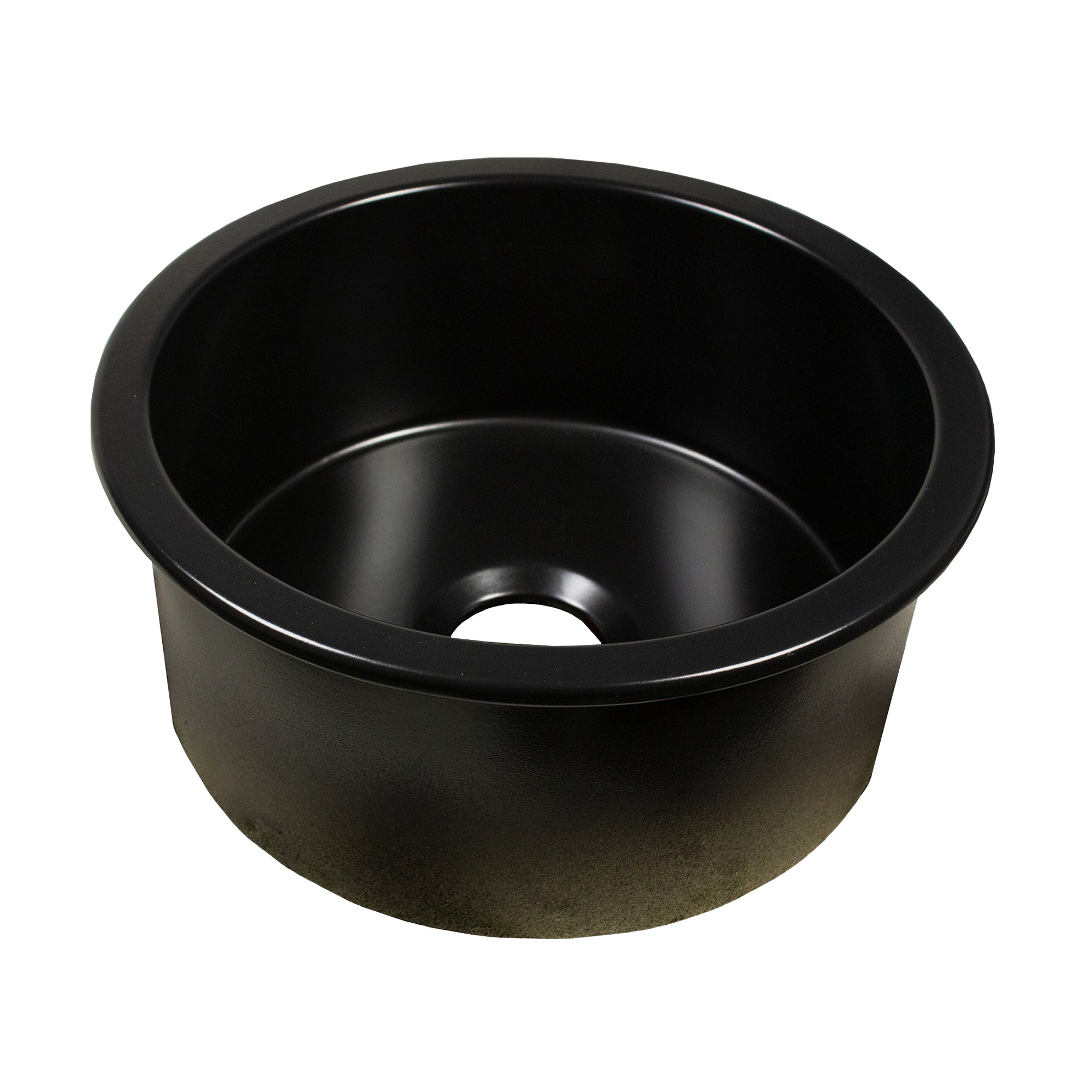 Nantucket Hyannis-18MB 18-inch matte black round fireclay bar-prep sink, view 4